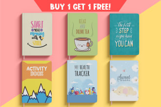 design notebook cover, journal, planner cover, and pages