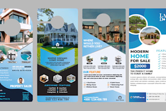 design professional door hanger and rack card or dl flyer