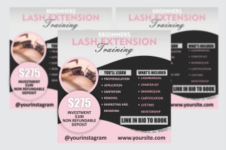 design beauty flyer, hair extension and price list flyer for you
