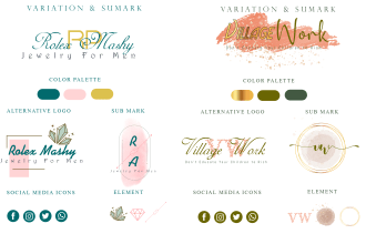 do a feminine logo or awesome author with branding guide