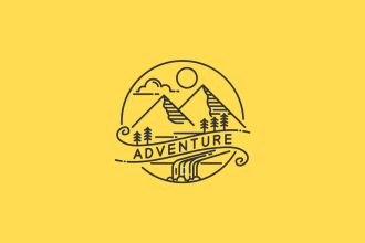 design monoline vintage outdoor logo badge