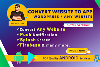 convert website to app, android app, mobile app development