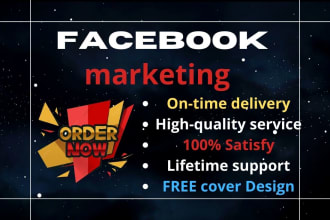 do facebook business page creation, fan page setup or cover design, fb marketing