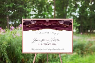 design a stunning welcome sign for wedding or other parties