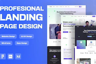 modern clean professional web landing page UI UX design figma