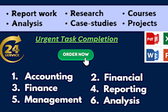 do accounting assignments, financial analysis, reports, projects, design ppt