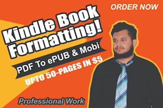 do kindle book formatting for amazon kdp, PDF to epub,mobi,ebook conversion