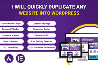 create clone or duplicate any website into wordpress