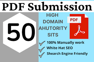 do pdf submission to 50 high authority google top rank sharing sites