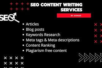 be an SEO article writer for your website