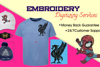 good digitize embroidery logo caps, hats, shirts