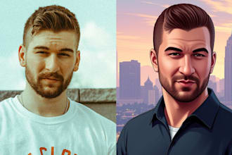 make your photo into stunning gta cartoon art