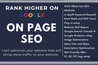 do wordpress onpage SEO and technical optimization with rank math and yoast