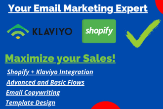setup klaviyo email flows, automation for shopify ecommerce