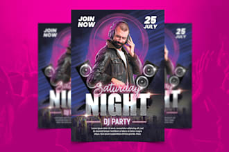design church event concert night club party flyer poster