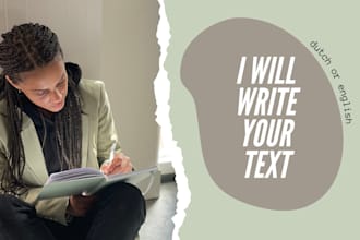 write any dutch or english text for you