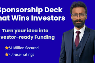 write and design sponsorship deck, investor pitch, brochure