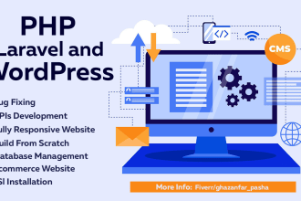 develop website in php, laravel, mysql