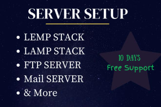 setup nginx server, apache server, lamp, lemp, ftp server
