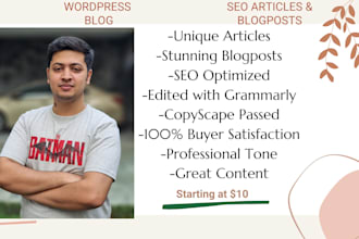 write content for your blog, social media or wordpress site