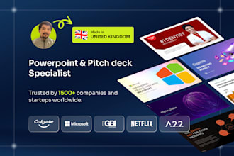 design investor pitch deck or business powerpoint presentation