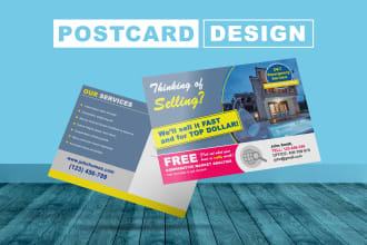 design professional business promotional postcard and flyer