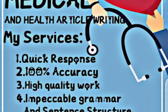 write well researched medical articles for you