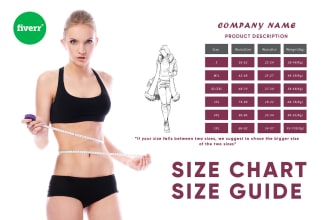 create branded size chart or size guide