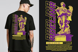 design aesthetic and edgy streetwear t shirt