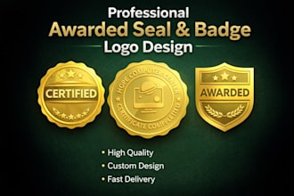design professional awarded seal, badge or certification logo