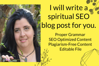 write a high quality spiritual SEO blog post or article