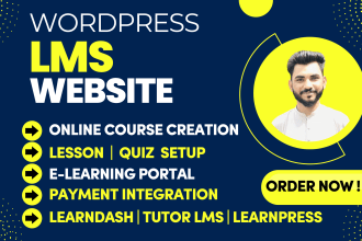 build lms website using tutor lms, learnpress or learndash