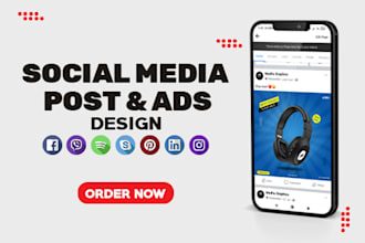 social media posts and web banner ads design for your business