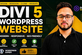 build, redesign and customize divi 5 wordpress website