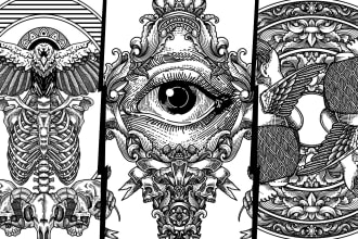 draw artwork illustration with engraving style