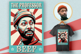 design a retro vintage style cartoon t shirt from your photo