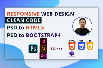 do psd to html, xd to html, figma to html responsive