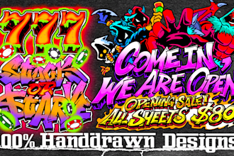 create a graffiti design for your tshirt and merchandise