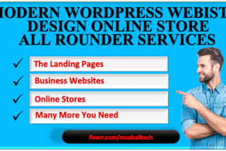 build a modern wordpress website, online store, or blog