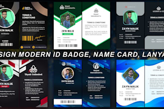 modern id badge, name card, lanyard, id card within 1 hours