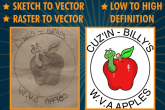 convert sketch low resolution to logo vector svg eps