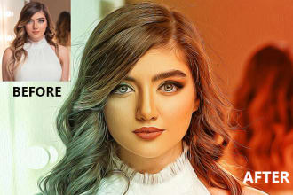 draw a printable realistic digital oil painting portrait