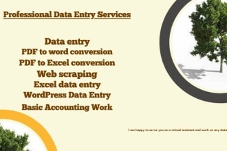 do data entry, data collection, internet research, and admin support