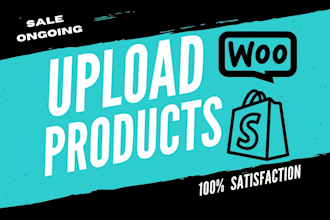 upload products in woocommerce and shopify store