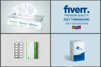 design pharmaceutical product packaging box and tissue box
