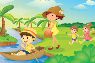 make children book illustrations,for children story book,kids story