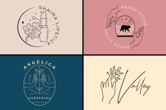 do boho hand drawn botanical minimalist logo design