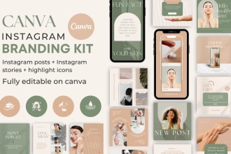 design a creative and elegant canva instagram branding kit