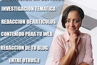 drafting of articles research listings web content in spanish