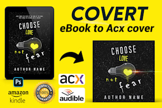 convert ebook cover to acx cover design, book cover design,